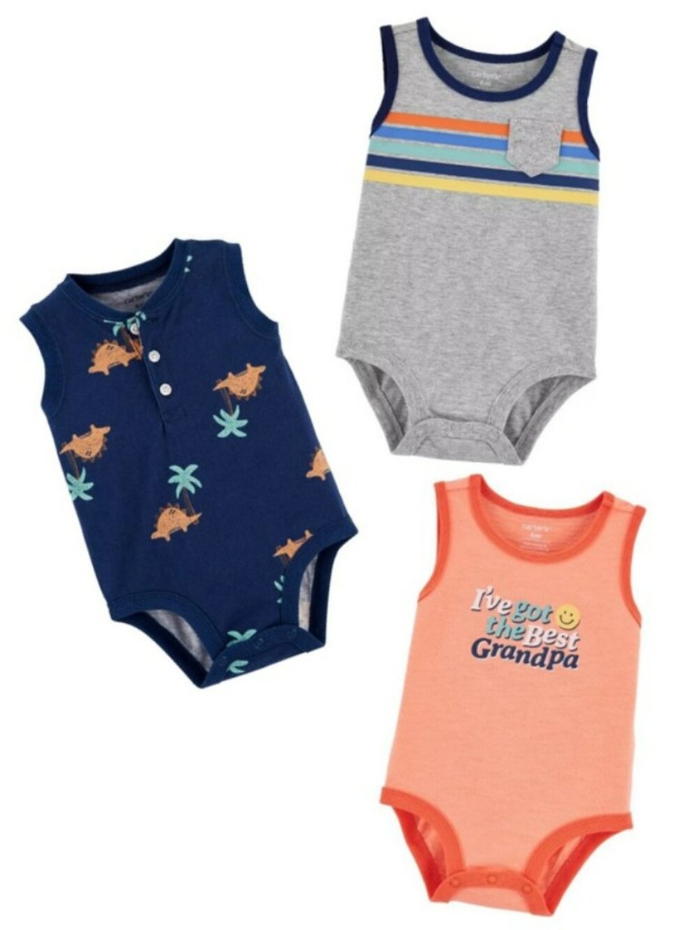 NWT. CARTER'S Baby Boys 3-Pack Sleeveless Bodysuit Set